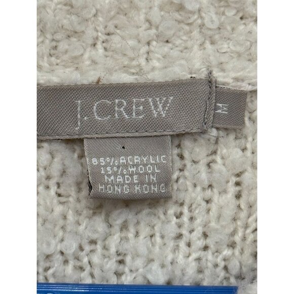 J. Crew Vintage Women's Wool Blend Off-White Slub Knit Sweater Size Medium - Picture 4 of 6